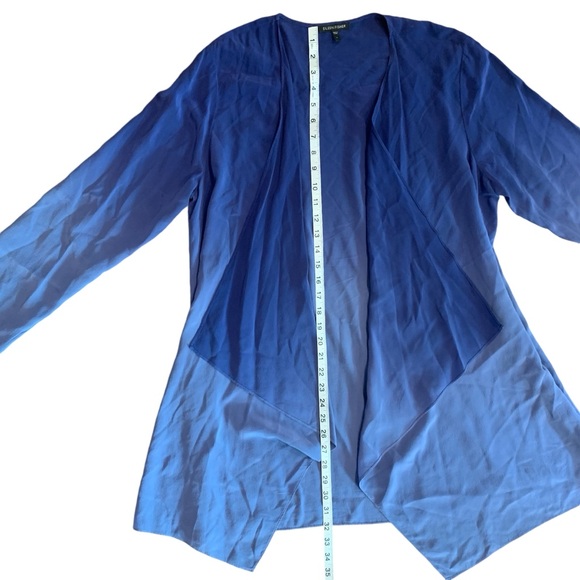 Eileen Fisher Silk Ombré Blue Cardigan Women’s Size Large 100% Silk - Picture 6 of 8